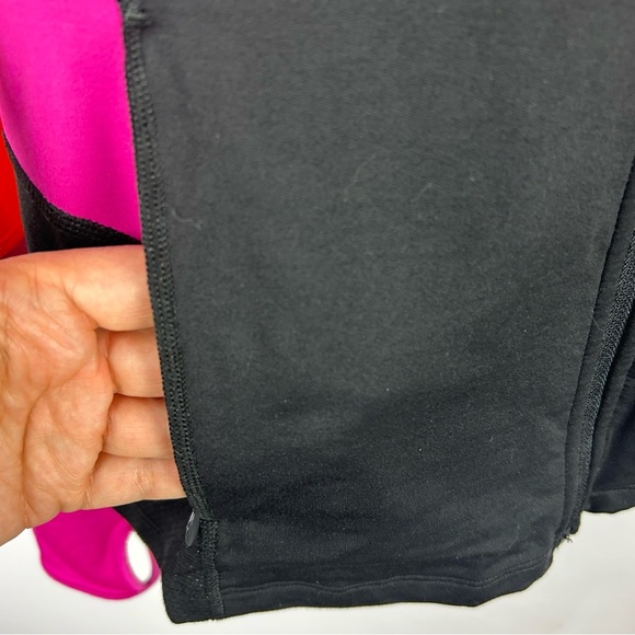 Spanx Mod Bod Black Neon Pink Orange Colorblock Full Zipped Jacket Size XL - Picture 6 of 9